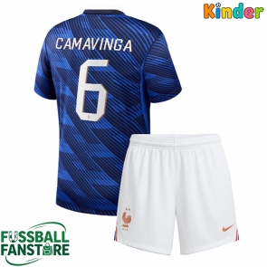 Frankreich Eduardo Camavinga #6 Replik Heimtrikot Kinder WM 2026 Kurzarm (+ Kurze Hosen)